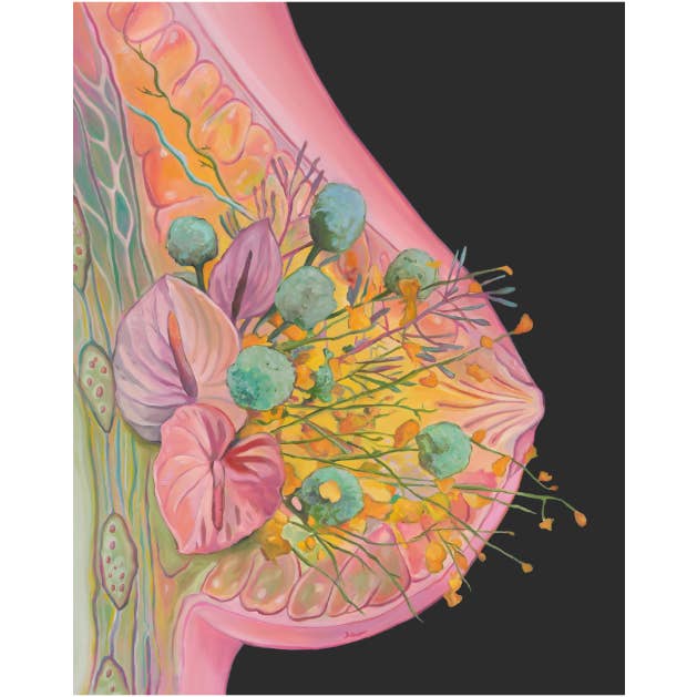 Trisha Thompson Adams - Wholesale Art Print - Floral Breast Flower Anatomy Art Print