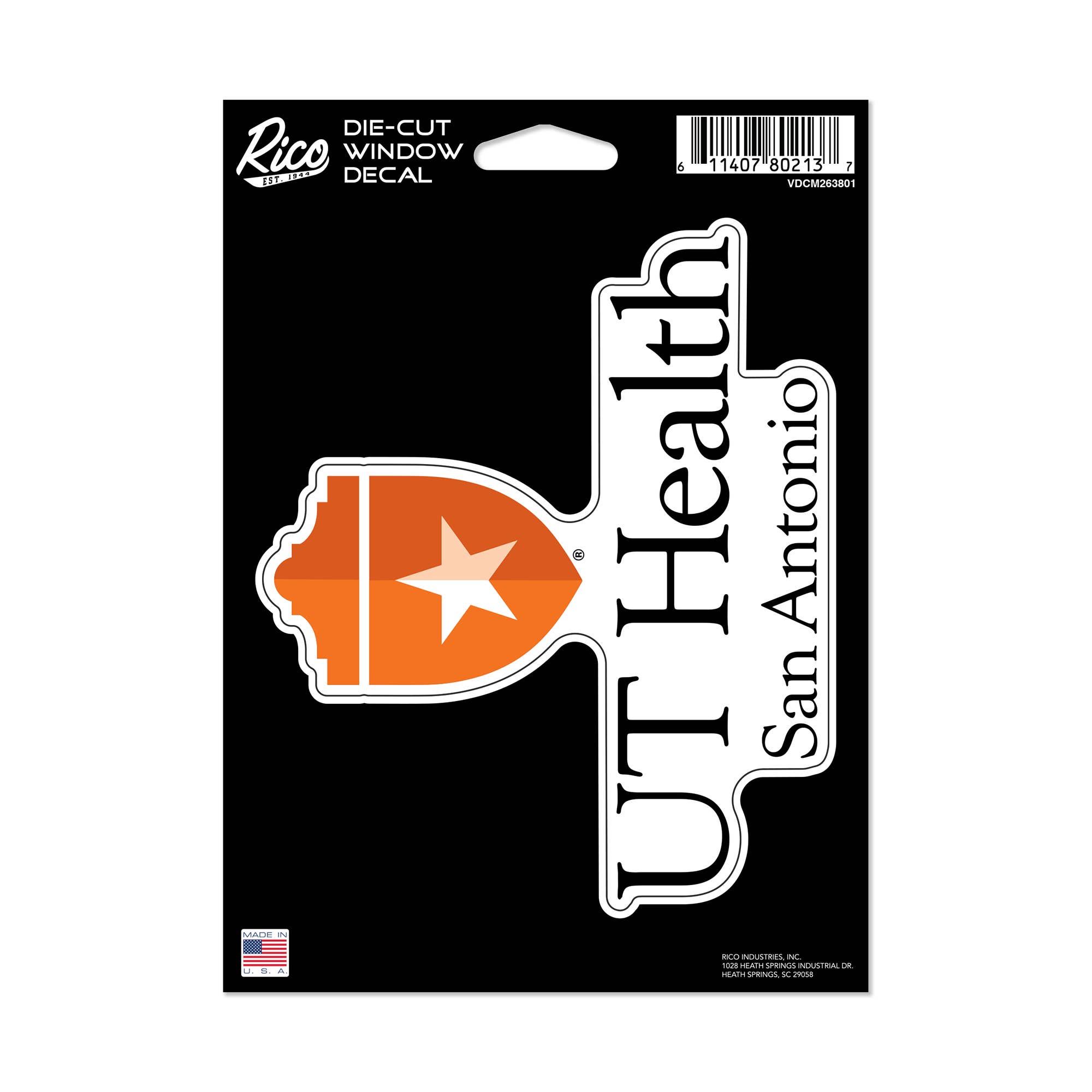 Rico Industries - Wholesale Car Decorative Charm - Unisex - NCAA  UT Health San Antonio  Medium Die Cut Decal0