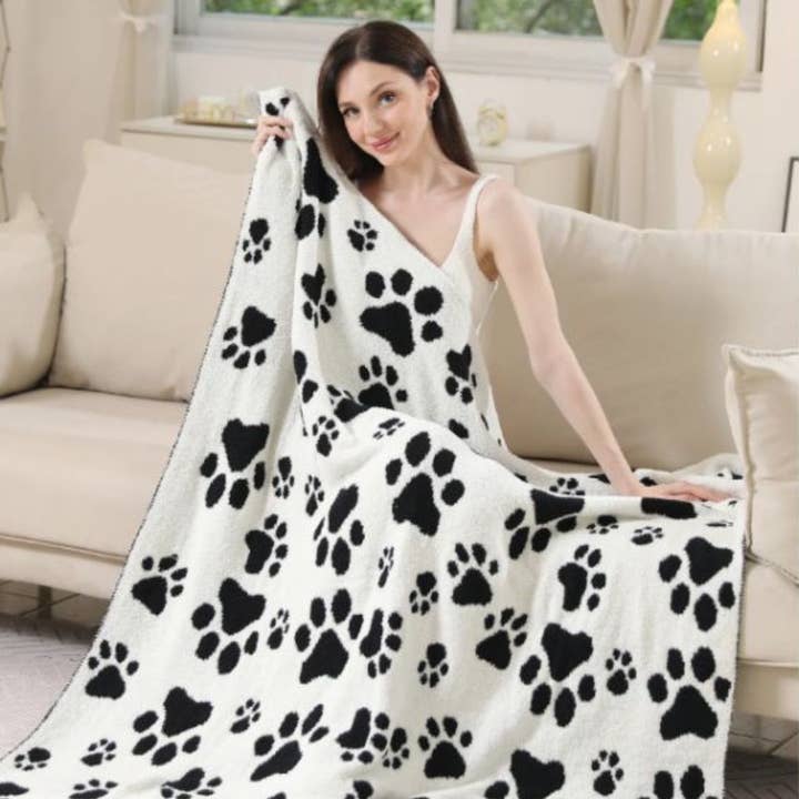 Paw Print Blanket for wholesale by Queens Designs