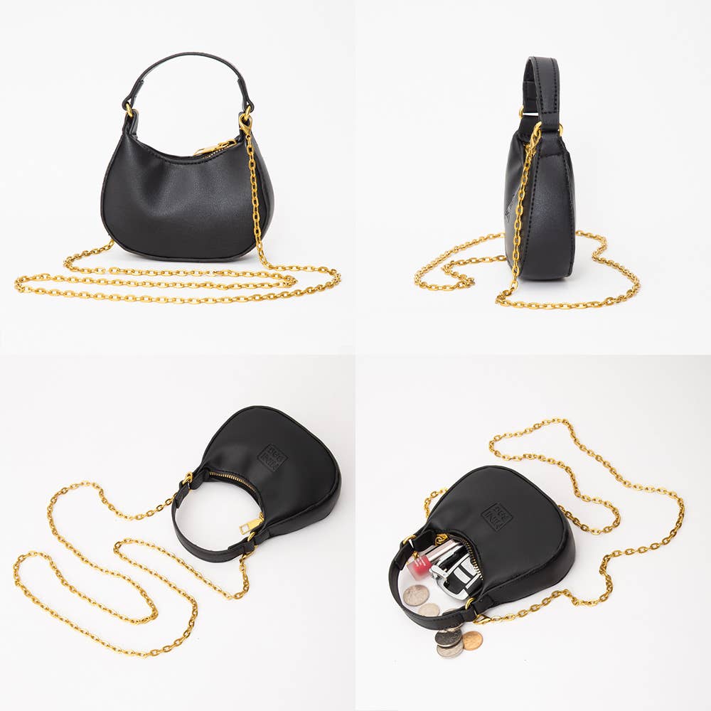 Sensibling Corp. - Wholesale Top Handle Bag - Women's - Faux Leather Chic Mini Hobo Handbag / Crossbody Bag
1