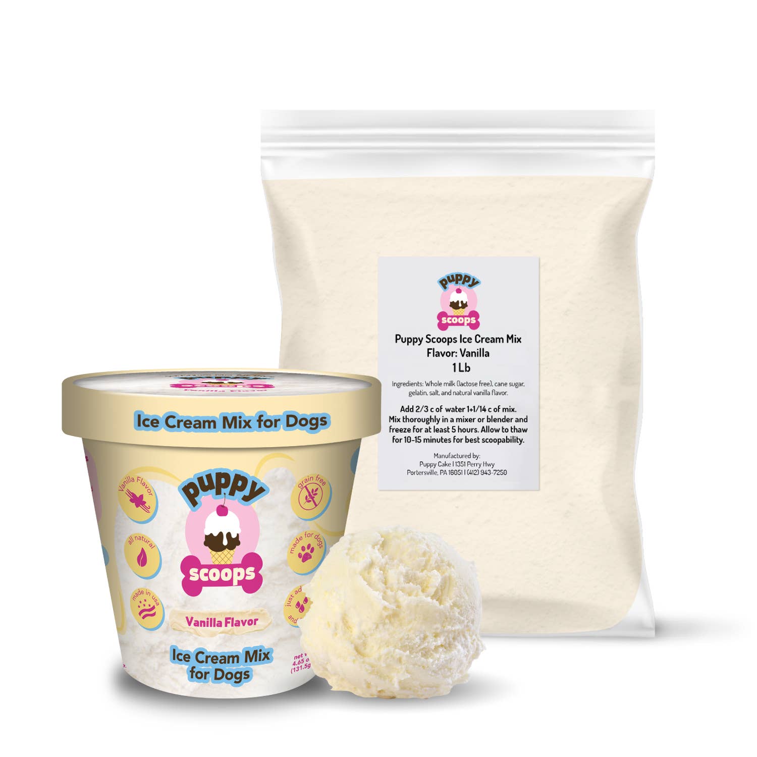 Puppy Cake LLC - Vente Friandises – chien - Mélange de crème glacée en vrac pour chiots — sac de 1 lb3