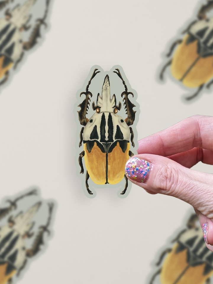 Adesivo in vinile del coleottero fruttifero di Oberthuer per la vendita all'ingrosso da parte di Lucid Moon Studio, LLC