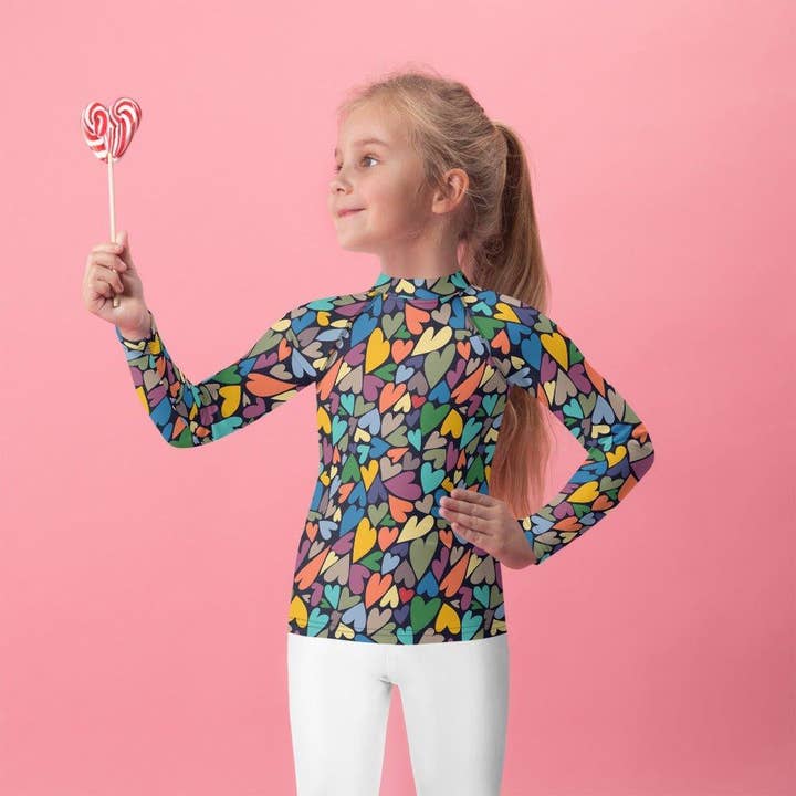 Maglia Rash Guard per Bambini Heart Chase per la vendita all'ingrosso da parte di Palet Theory