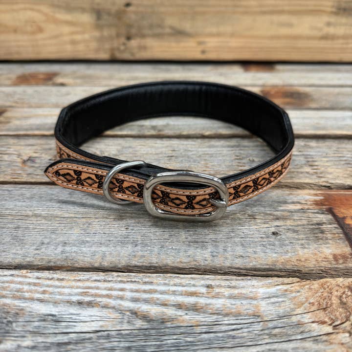 Rodeo Drive - Wholesale Pet Collar - Dog - Light Oil Floral Padded Dog Collar #FKDC31