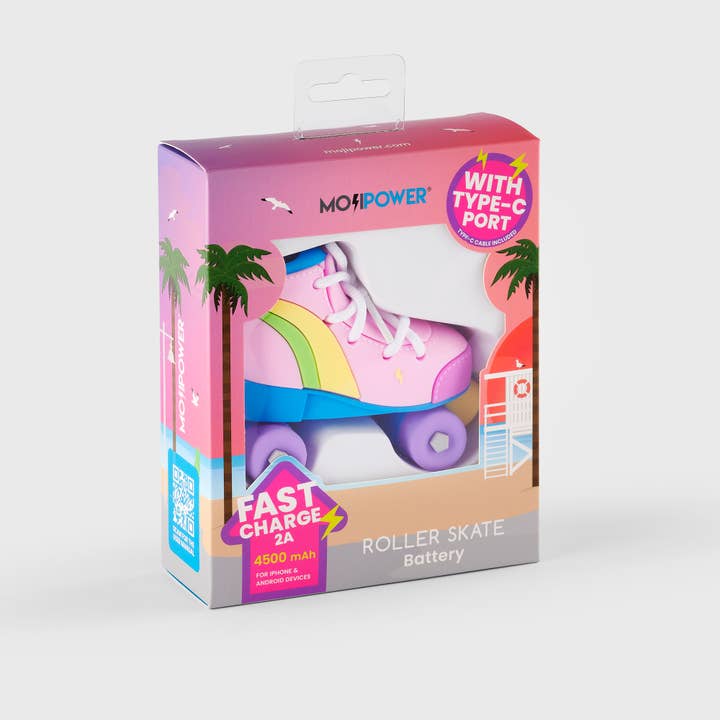 L10 Brands - Wholesale Portable Charger - Summer Vibes! Moji 4500 mAh Fast Charger - Roller Skate