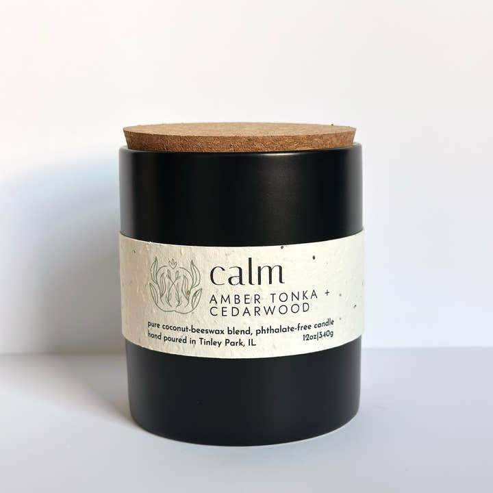 Sprig & Flame - Wholesale Jar/Filled Candle - CALM | Pure Coconut Beeswax Hand-Poured Wood Wick Candle1