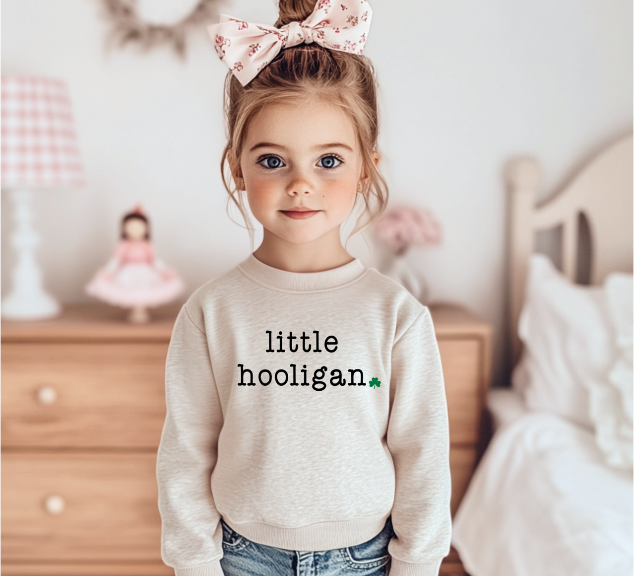 Bump & Beyond Designs - Wholesale Shirt - Kids - Girls and Boys St. Patrick's Day Sweatshirt, Little Hooligan2