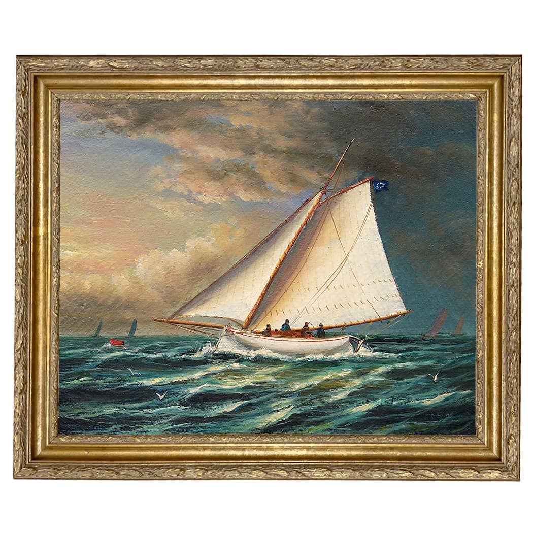 Madison Bay Co. - Historical Home Decor Reproductions - Wholesale Schilderen/Tekenen - Racing Boot Vintage Schilderij Afdruk op Canvas14