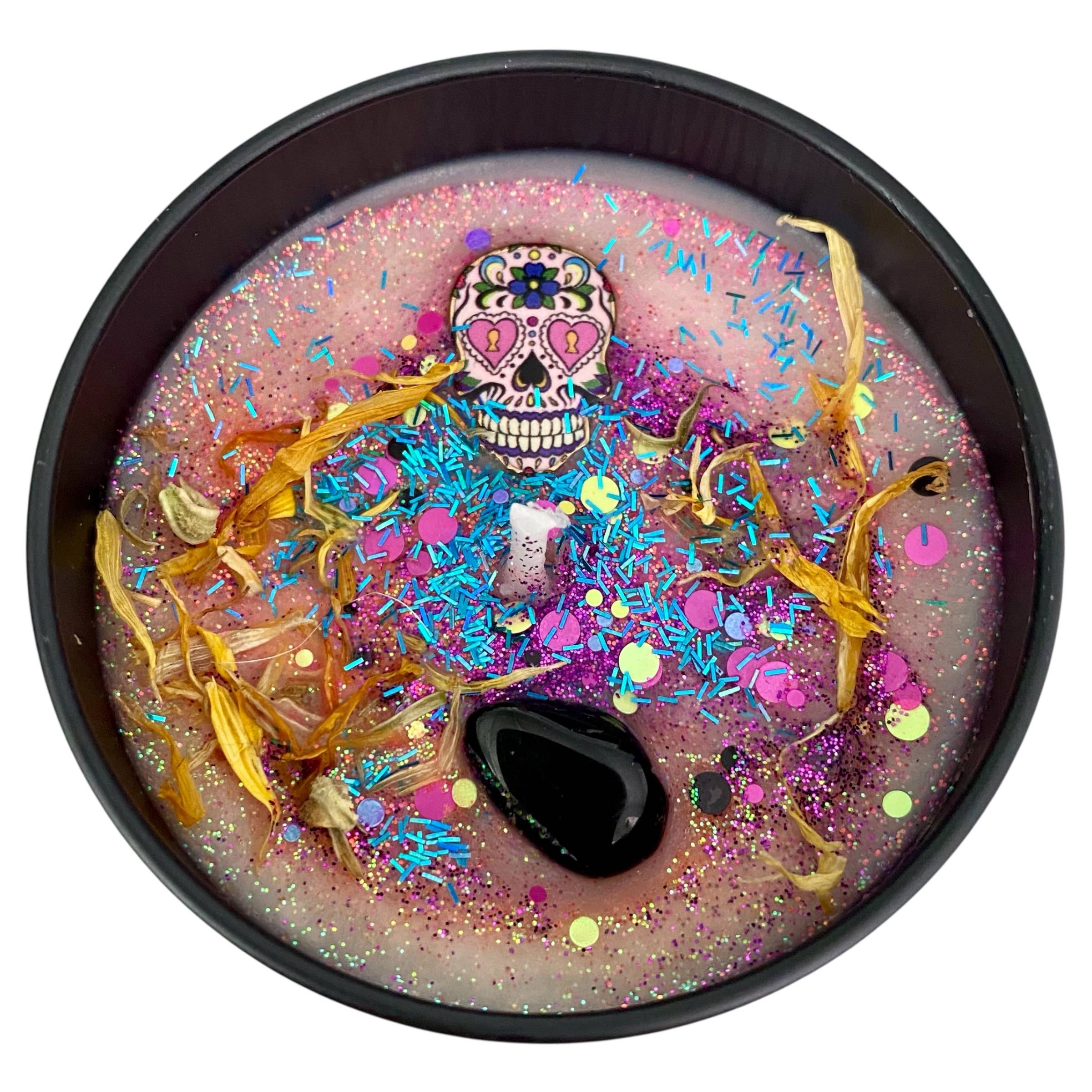 Raven’s Hearth - Wholesale Jar/Filled Candle - Sugar Skull Candle | Cinnamon, Vanilla & Orange | Halloween2