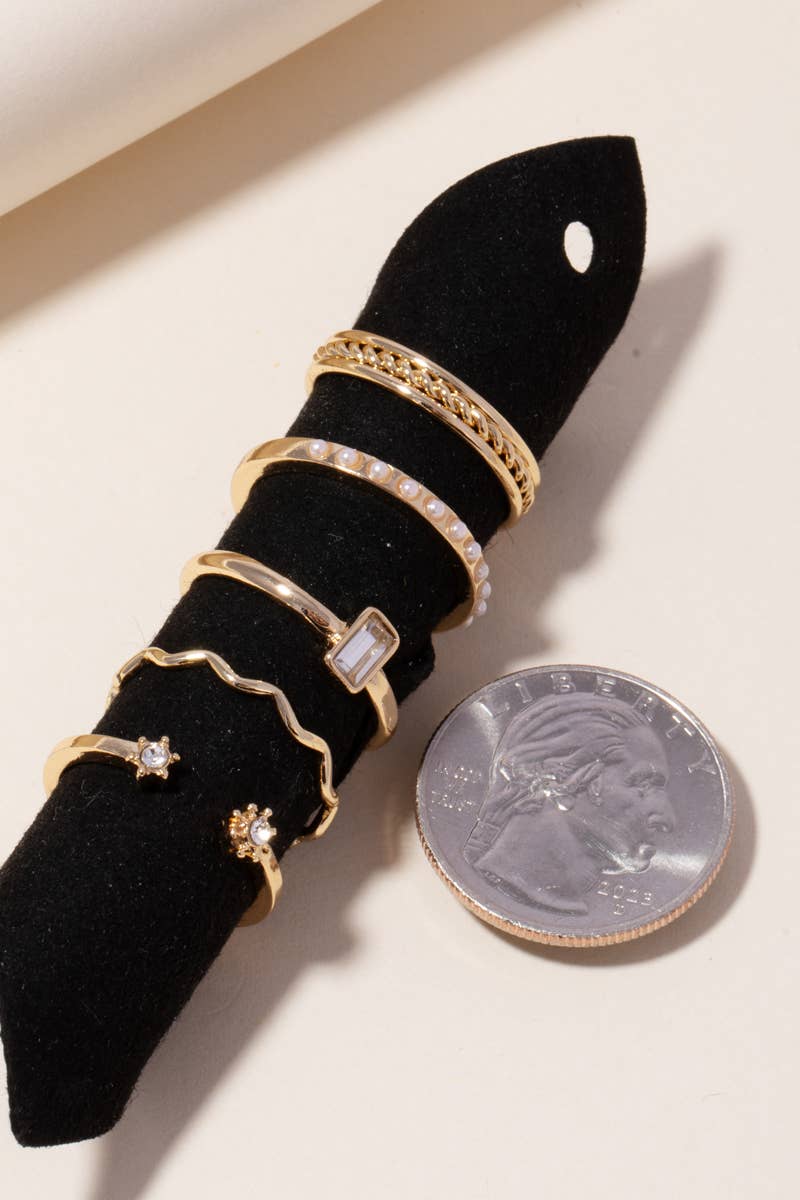 GDFM Mixed Metallic Band Rings Set for wholesale on Faire1