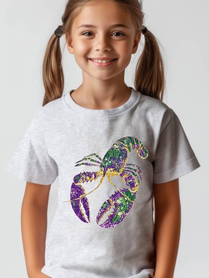 Mardi Gras Falskt Glitter Kräfta Barn Grafisk T-shirt för wholesale av COLORBEAR