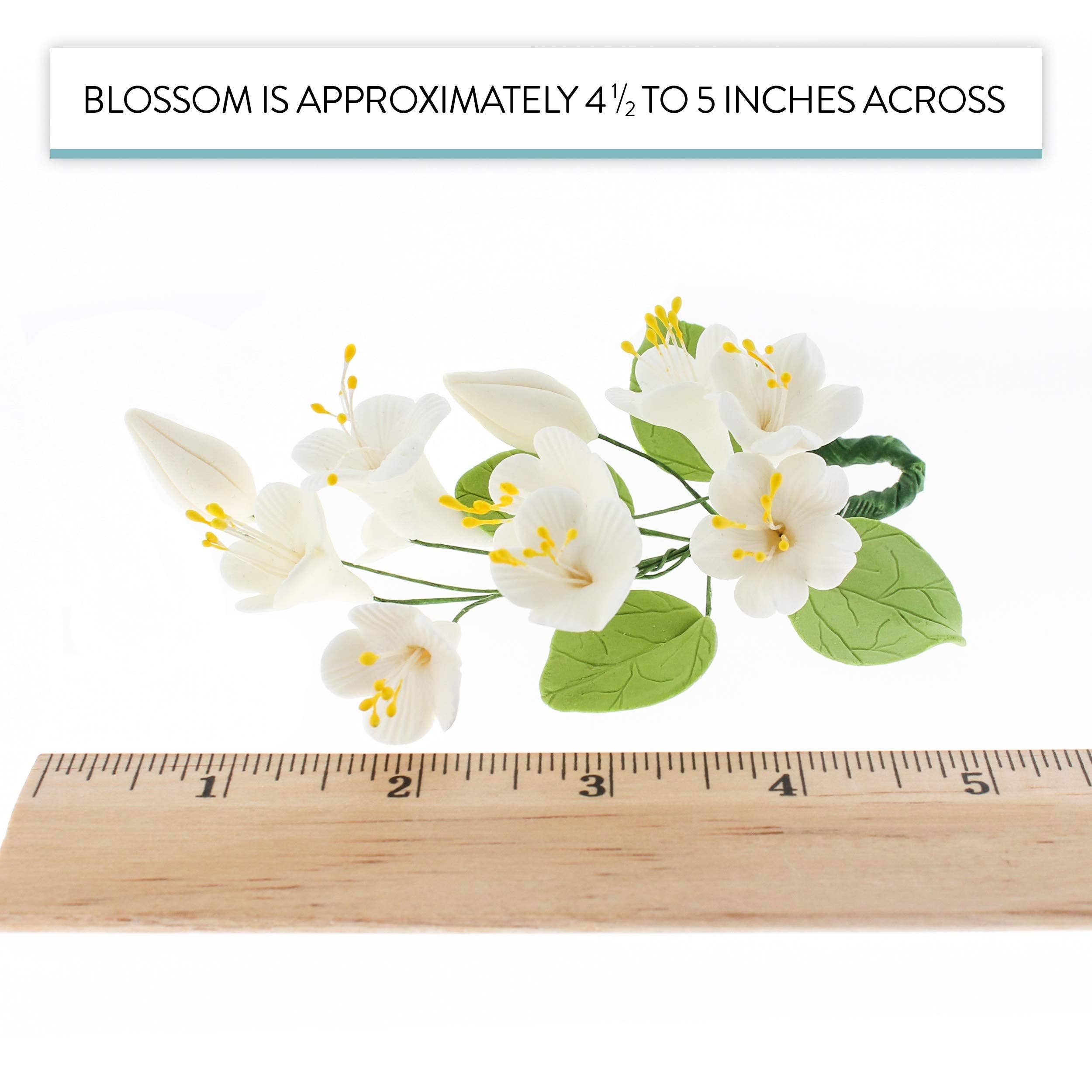 Global Sugar Art - Wholesale Cake/Cupcake Topper - Cherry Blossom Sugar Cake Flower Spray, by Global Sugar Art, White5