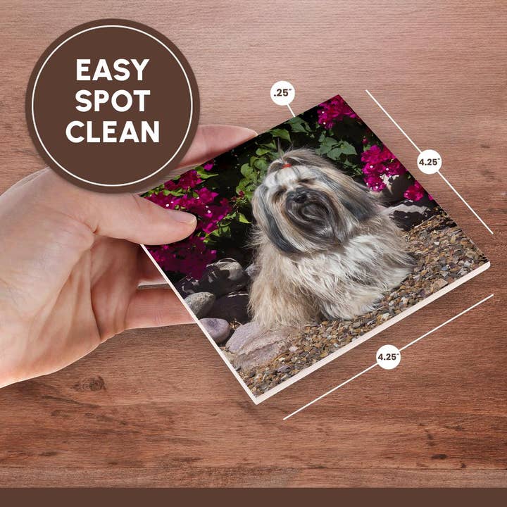 3dRose - Wholesale Coasters - 3dRose, Havanese sitting in front of flowers , Coaster6