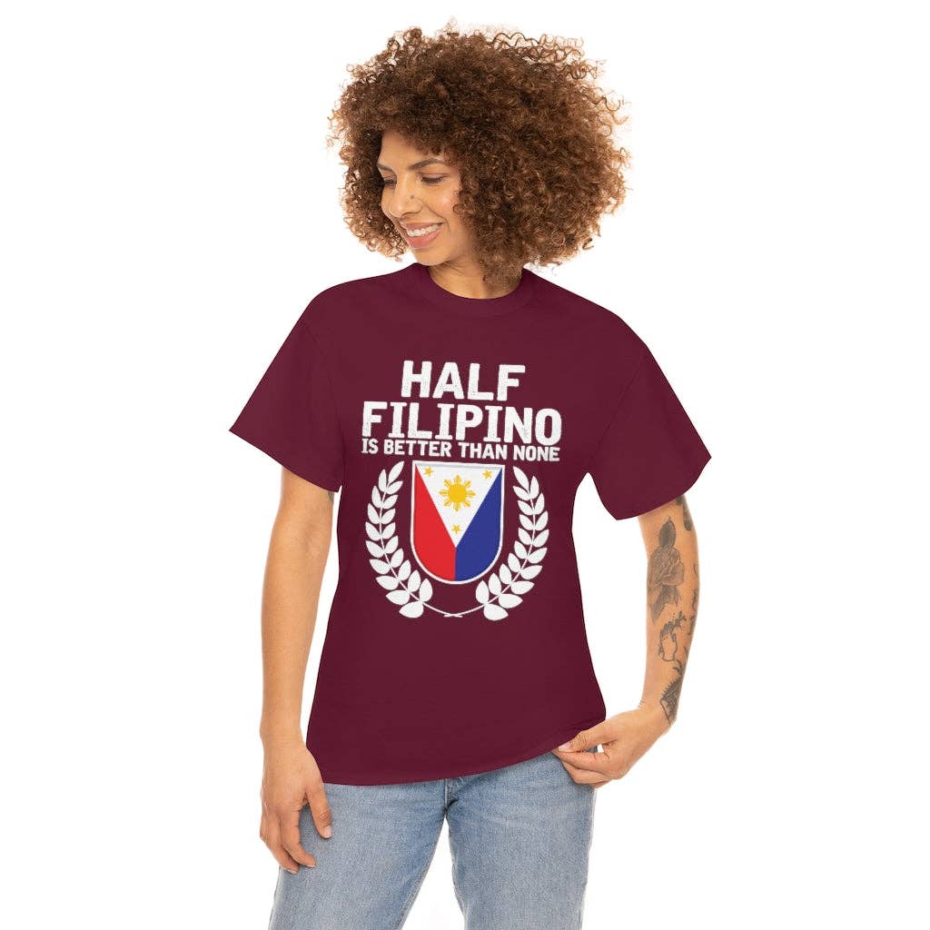 Teegarb LLC - Vendita all'ingrosso Maglietta serigrafata - Donna - Novità: mezzo filippino è meglio di niente, amante del Pinoy Pride, esilarante slang filippino, entusiasta del nazionalismo5