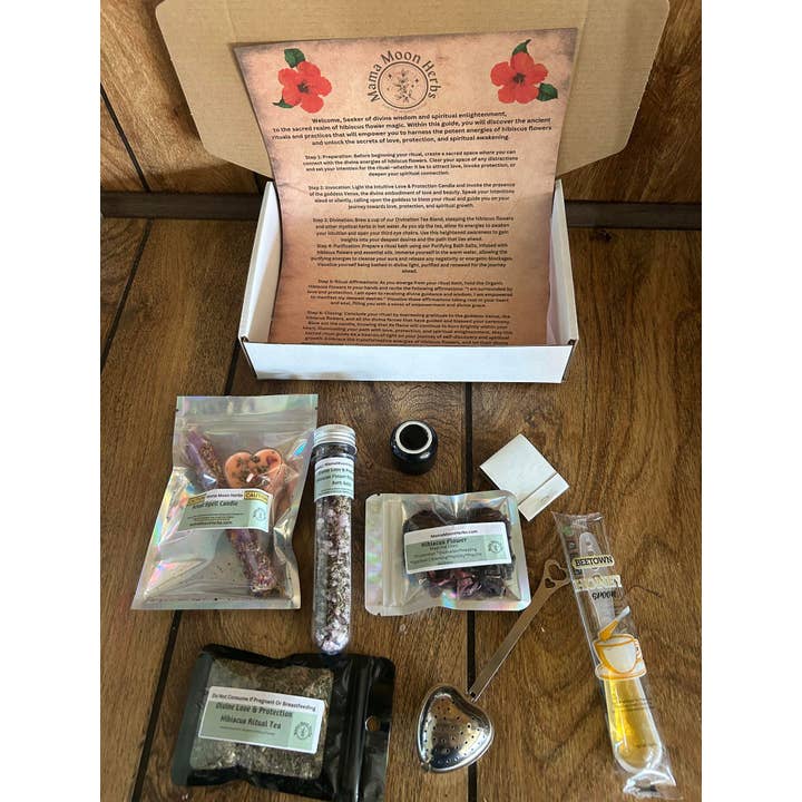 Mama moon herbs - Wholesale Meditation Supplies - Divine Love & Protection Hibiscus Flower Ritual Spell Kit.1
