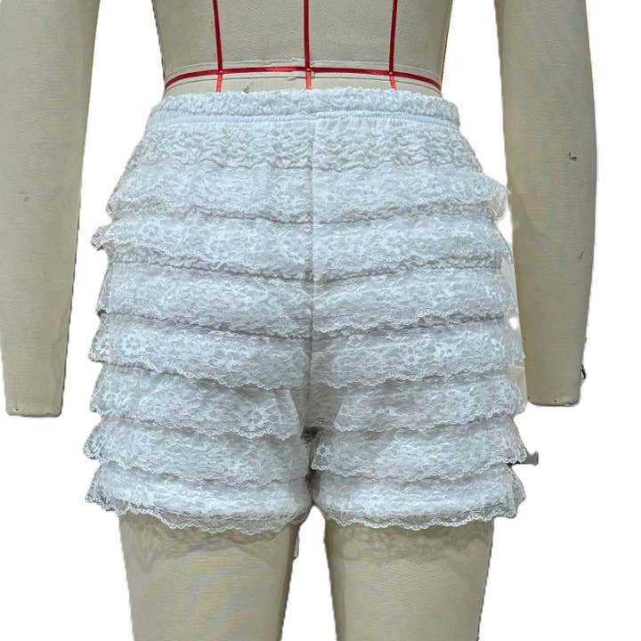 Rosa Clothing - Wholesale Shorts - Women's - Y2k Lace Bow Cake Puffy Shorts1