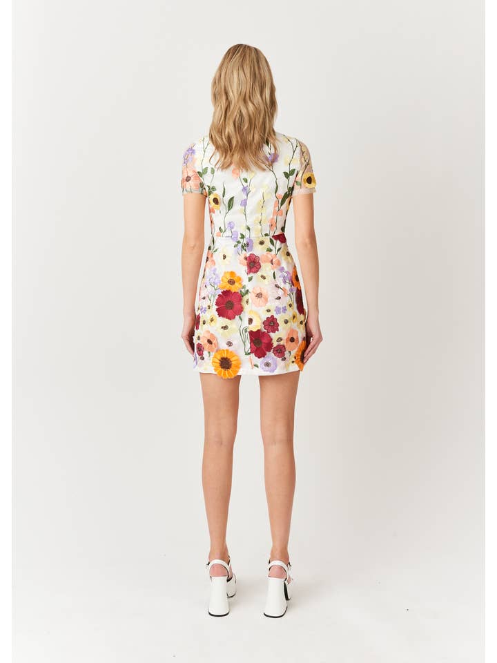 Multi Doris High Neck Floral Printed Mini Dress for wholesale on Faire