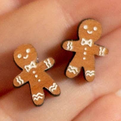 Gingerbread Man Earrings for wholesale by Finest Imaginary
