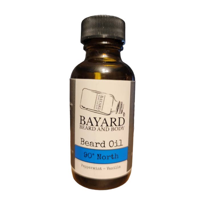 90 North Beard Oil - Pebermynte og vanilje for engroshandel hos Bayard Beard and Body