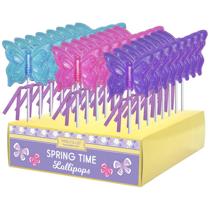 Butterfly Lollipops - Assorted for wholesale by Melville Candy Company