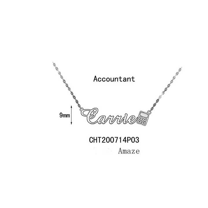 Sterling Silver Accountant Pendant W/ 18" Chain for wholesale by Chelsea Taylor Jewelry