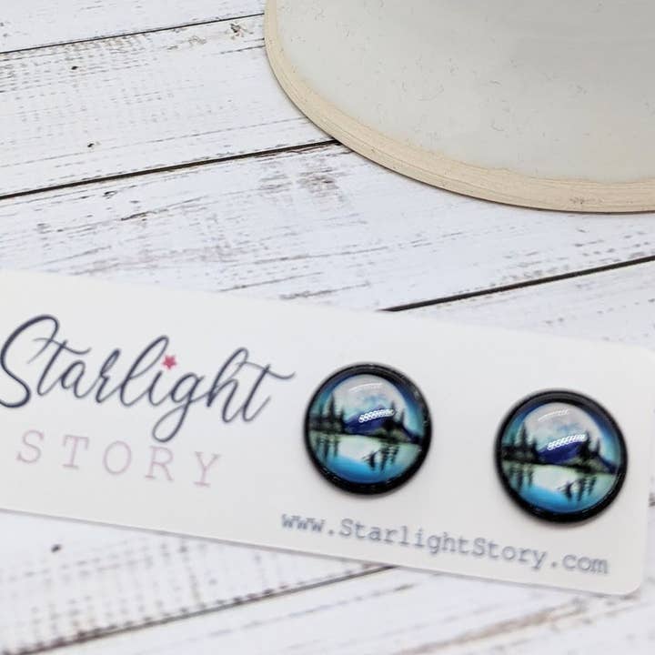 Moon Lake Glass Stud Earrings for wholesale by Starlight Story