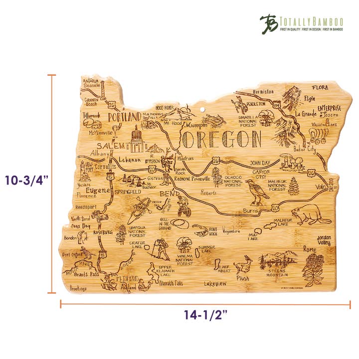 Totally Bamboo - Wholesale Cutting Board - Destination Oregon Cutting Board with Engraved Artwork