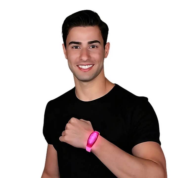 Rubber Frosted Pink Bracelet for wholesale by Blinkee.com, LLC