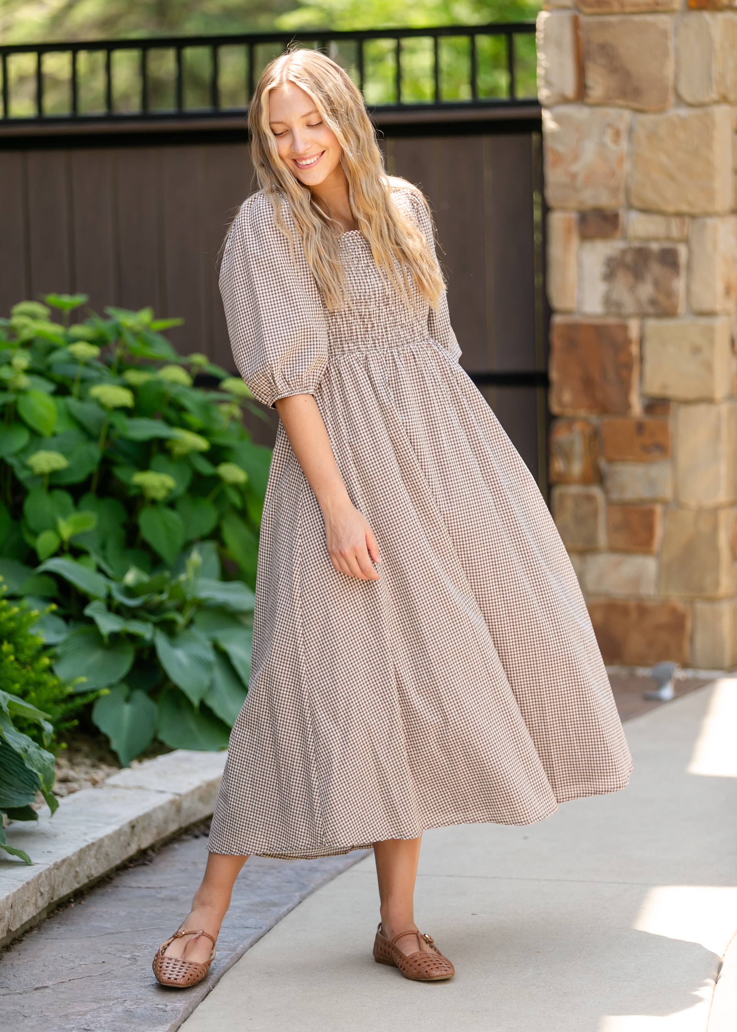 Inherit Clothing Company - Wholesale Dress - Women's - Womens Kayleen Gingham Maxi Dress Fall 1