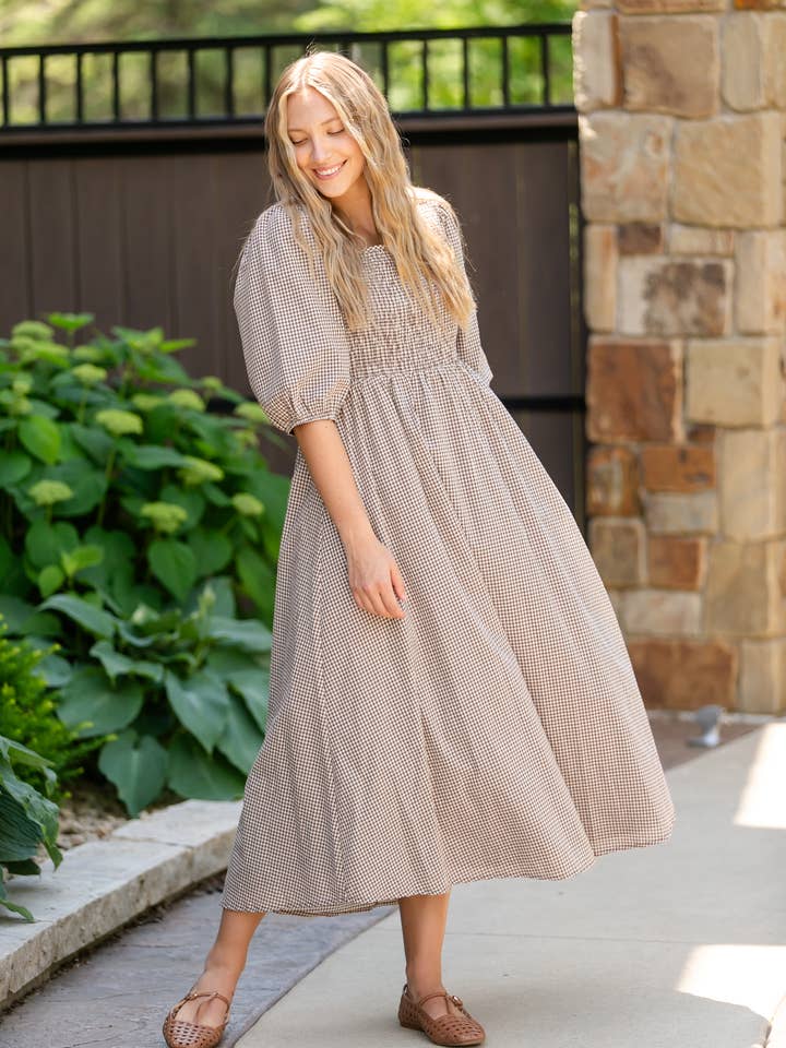 Inherit Clothing Company - Wholesale Dress - Women's - Womens Kayleen Gingham Maxi Dress Fall 1