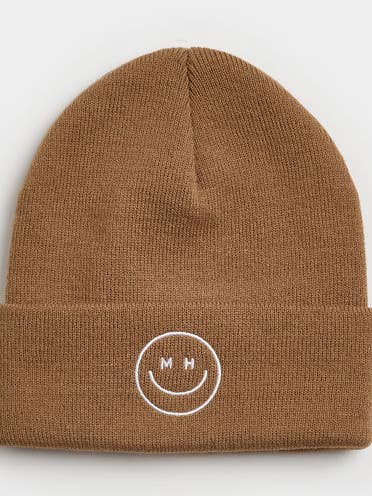 Toddler Mad Hatter Smiley Cuff Beanie - Cocoa for wholesale by Alice & Wonder