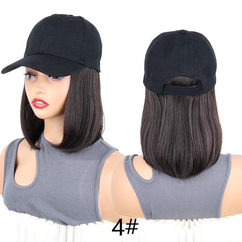AK Brand - Vente Extensions de cheveux - Casquette de baseball avec extensions de cheveux courts et raides1