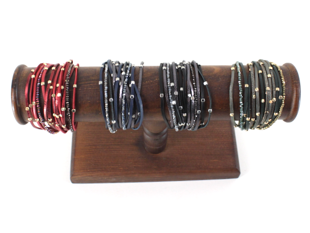 Pretty Persuasions - Wholesale Bangle Bracelet - B25241 Multi-String Magnetic Closure Leather Bracelet8