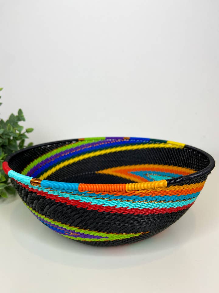 Large Shallow Bowl - African Rainbow for wholesale by Eve & Nico Gifts & Home Decor