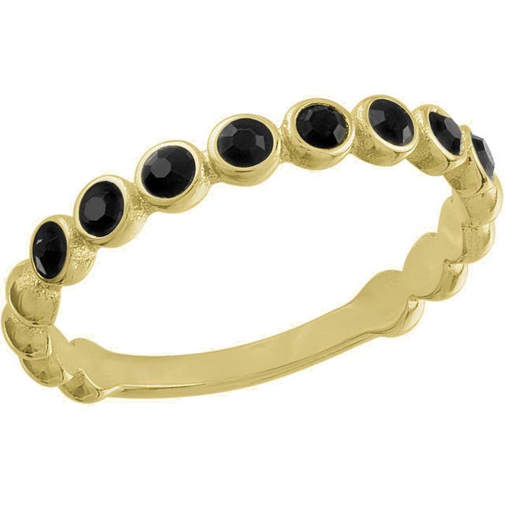 Layers Ring: Black Inifinity Gold Ring for wholesale by Center Court