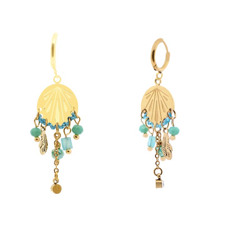 HANGENDE OORBELLEN MET KRISTALLEN EN STRASS - NK21124112F10 voor wholesale door AMORINO SRL