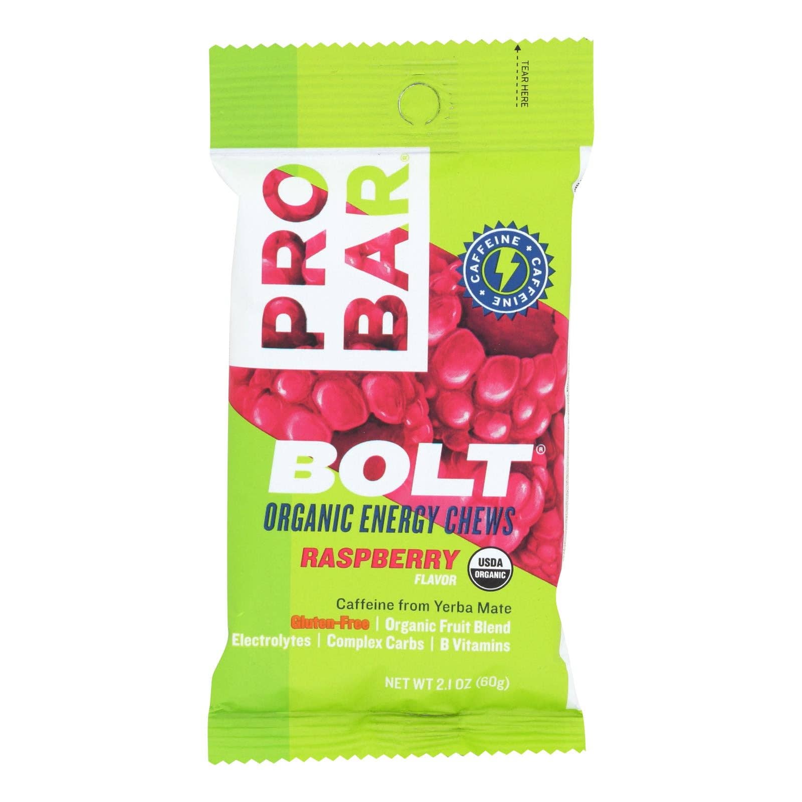 Ware Spark - Wholesale Gummy - Probar Bolt Energy Chews - Organic Raspberry - 2.1 Oz - Case Of 120