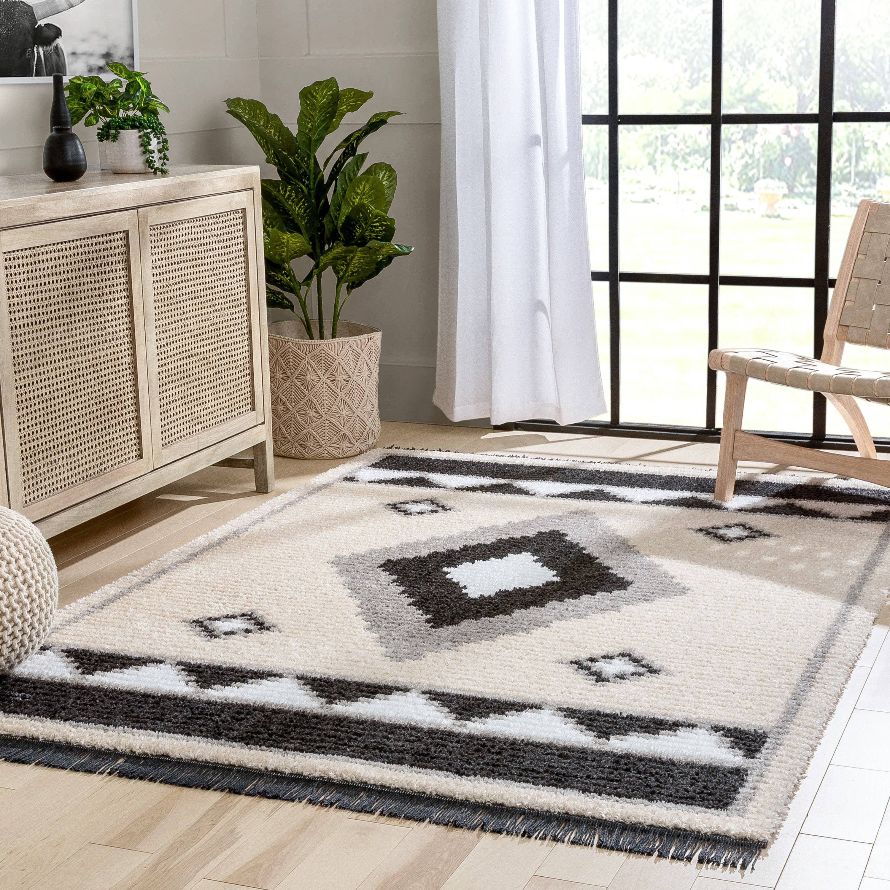 Well Woven - Wholesale Area Rug - Una Moroccan Diamond Medallion Pattern Grey High-Low Texture11