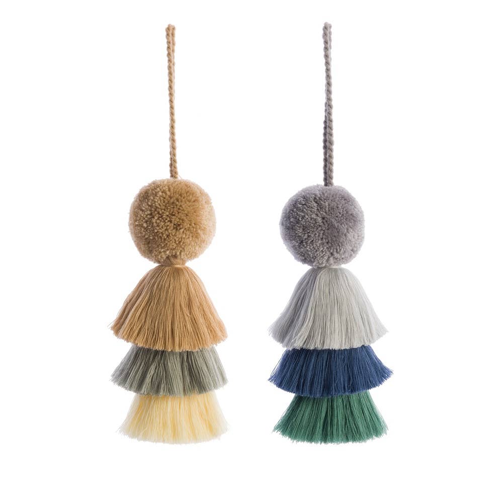 PomPom Galore – Acessório para mala/bolsa - Mulher por atacado – Pom Pom Trio Swag, 7cm Natural2
