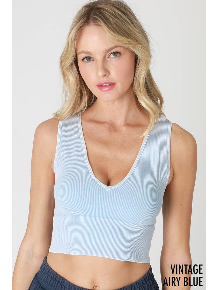 NIKIBIKI - Wholesale Knit Top - Women's - NS8192 - Vintage Plunge V-Neck Seamless Crop Top21