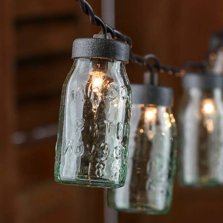Glass Mini Mason Jar Light Cover Ornaments (Box of 6) for wholesale by Factory Direct Craft