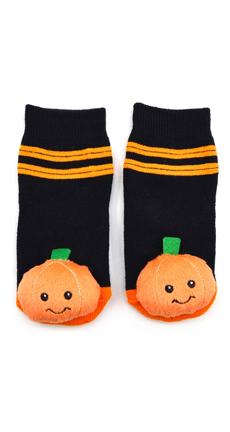 Boogie Toes - Vente Chaussettes – enfant et bébé - Chaussettes Hochet Pumpkin Halloween Boogie Toes0