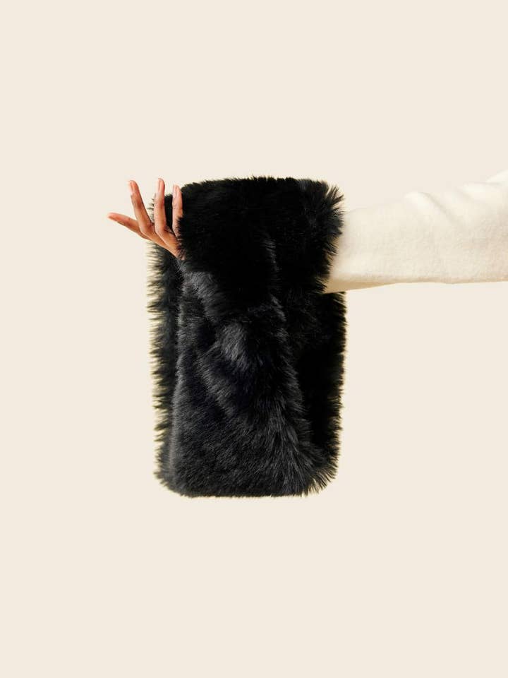 REMOVED BRAND - Vente Manteau en fourrure/fausse fourrure – femme - Tour de cou Fausse fourrure - Noir1