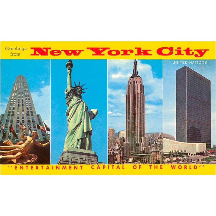 Postcard NY-656 Greetings from New York City for wholesale by Found Image Press