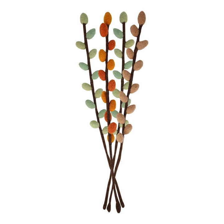 Talking Tables EU - Wholesale Artificial Flowers - Autumn Hues Felt Branch Decorations - 4 Pack