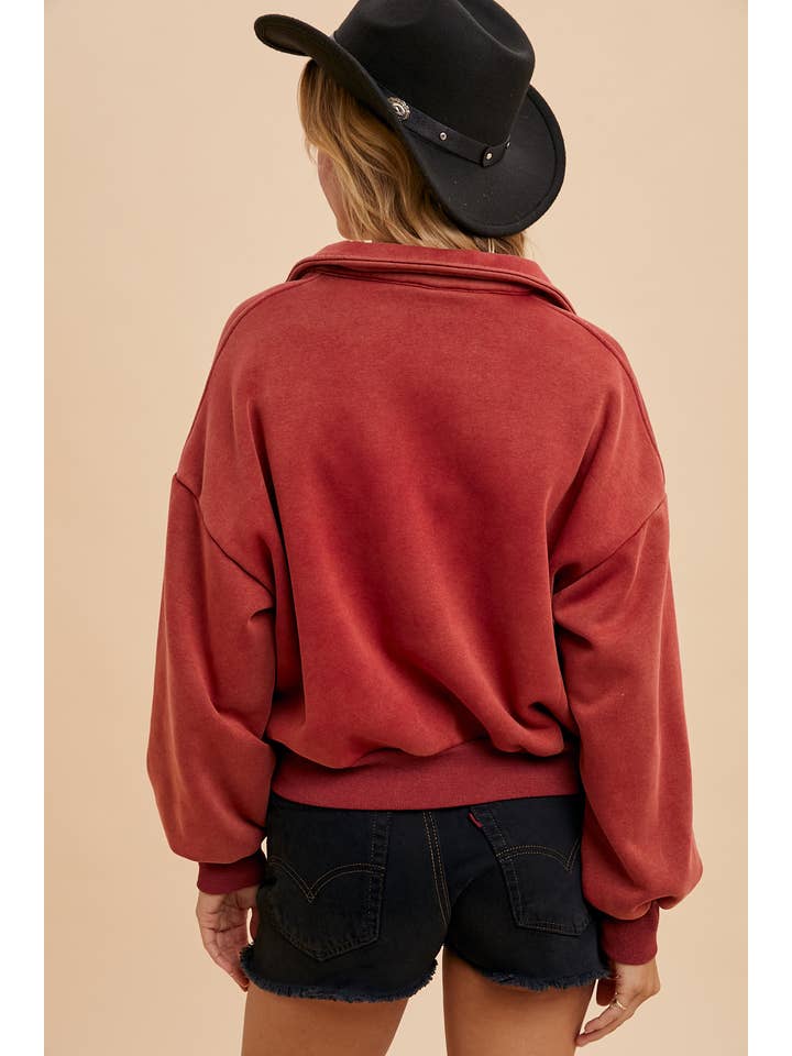 In Loom - Wholesale Sweatshirt - Women's - CROPPED POLO PULLOVER17