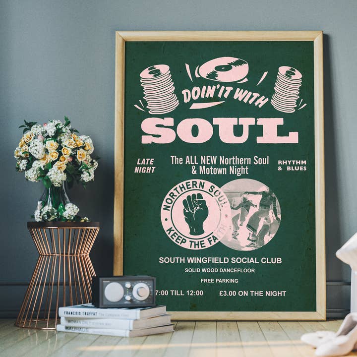 Ink & Drop - Wholesale Poster - Northern Soul Motown Music Poster Pink Print