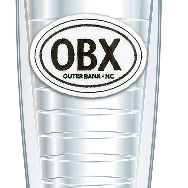 OBX (Outer Banks) Black on White Patch Tumbler for wholesale by FREEHEART