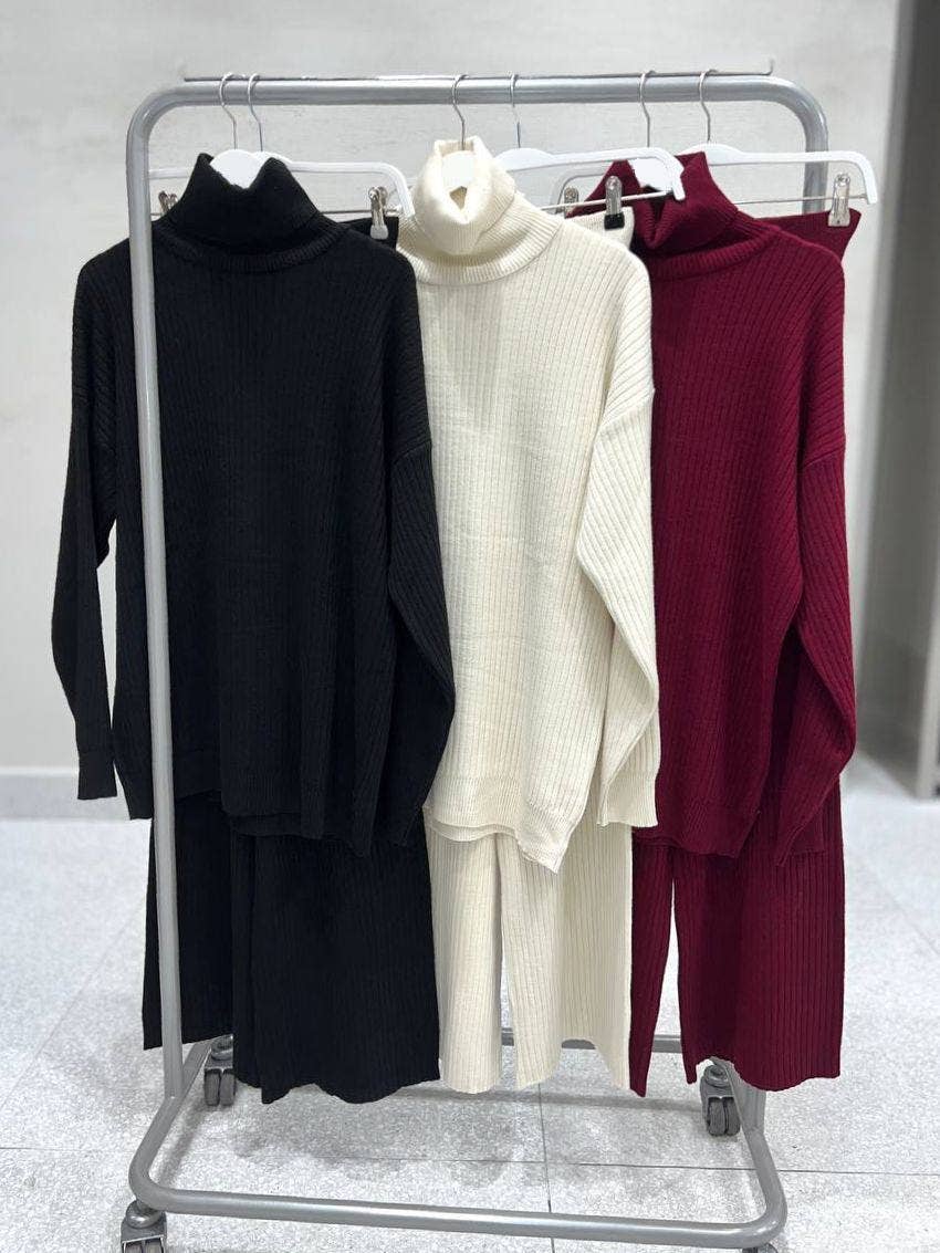 Anaz - Wholesale Lounge Set - Women's - Ribbed Turtleneck Set2