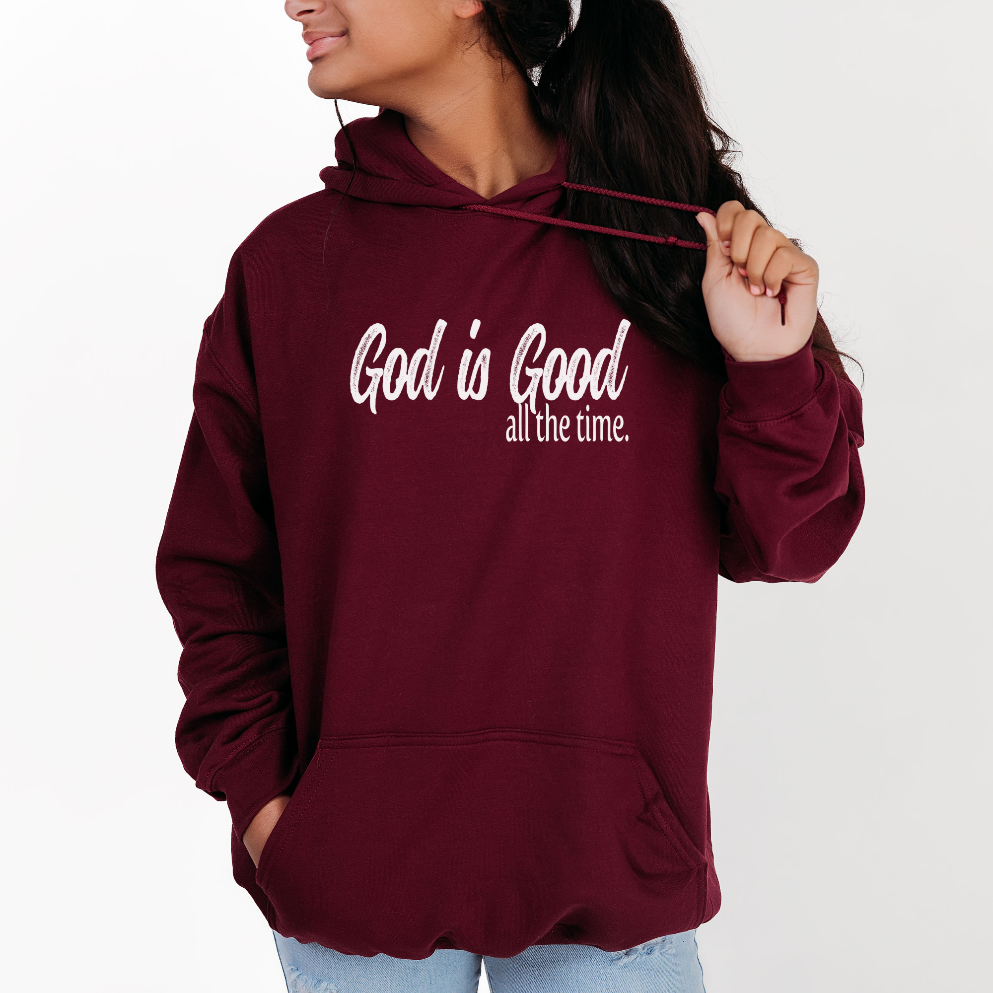 Love Ann Joy Apparel, LLC - Wholesale Hoodie - Women's - God is Good Hooded Bible Verse Christian Sweatshirt3